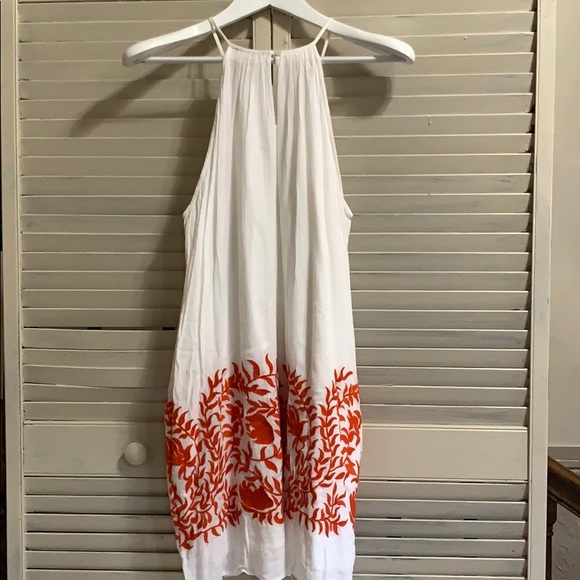 Lucky Brand White Sundress With Orange Detailing EUC - Picture 5 of 8